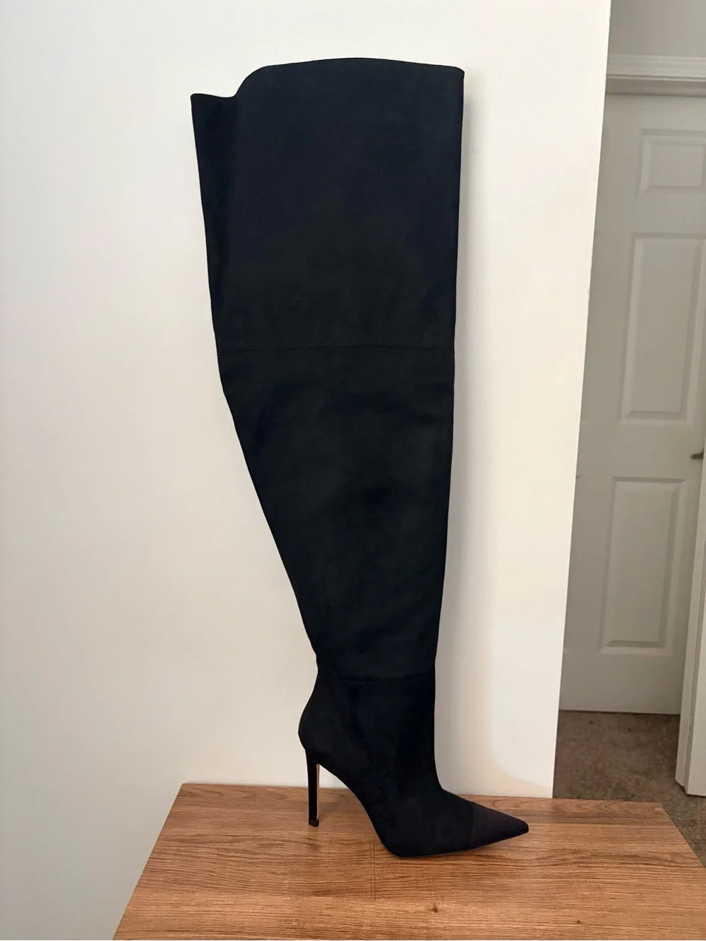 Black Over-the-Knee Stiletto Boots - Women's